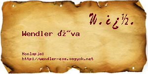 Wendler Éva névjegykártya